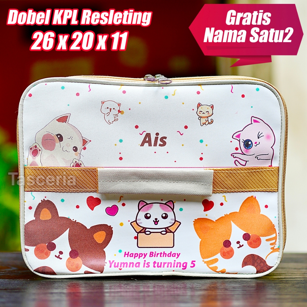 Tas Kotak Makan Anak Custom Cat Kucing Cute