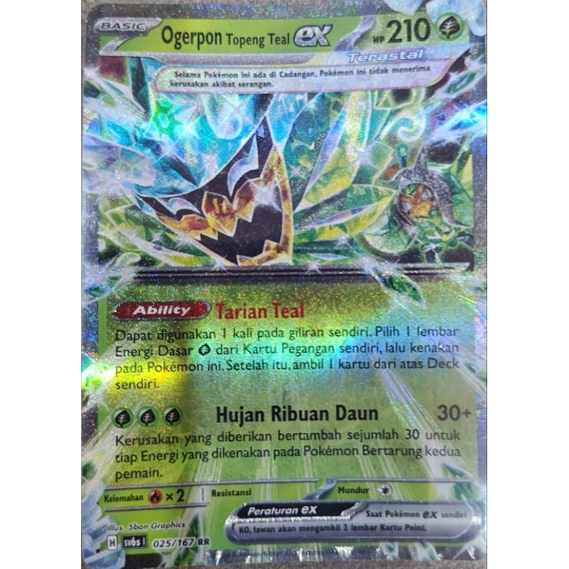 Kartu Pokemon Topeng Transfigurasi Ogerpon Topeng Teal