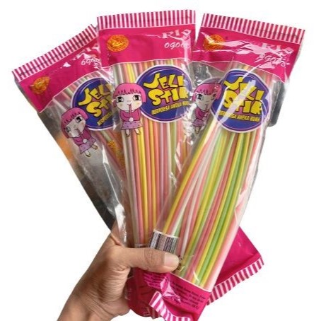 grosir snack murah Jelly stik superlong - Permen jadul Jelly Stik Jumbo Aneka Rasa - Pack isi 50pcs