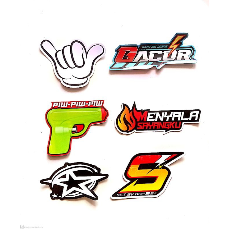 

paket 1 stiker isi 6 pcs sesuai di gambar