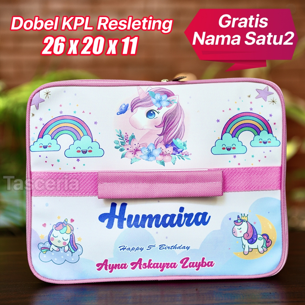 Tas Bekal Anak Custom Unicorn /Tas Bebal Anak Cowok Custom /Tas Bekal Anak Perempuan Custom / Tas Be