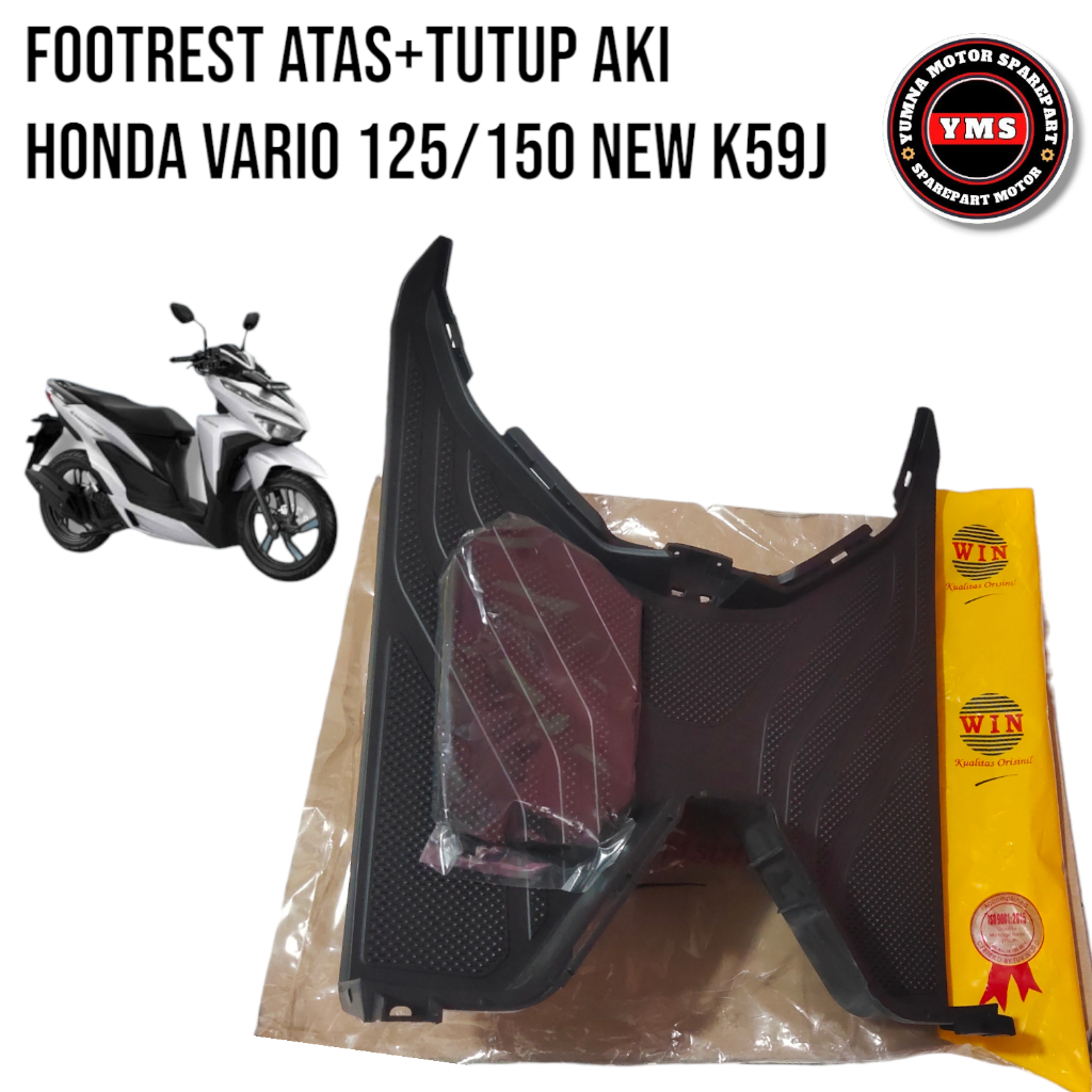 footrest pijakan kaki plus tutup aki honda vario 125 150 new dek injekan vario 125 150 new k59j