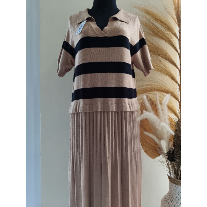 DRESS RAJUT GARIS | DRESS RAJUT WANITA | DRESS RAJUT IMPORT