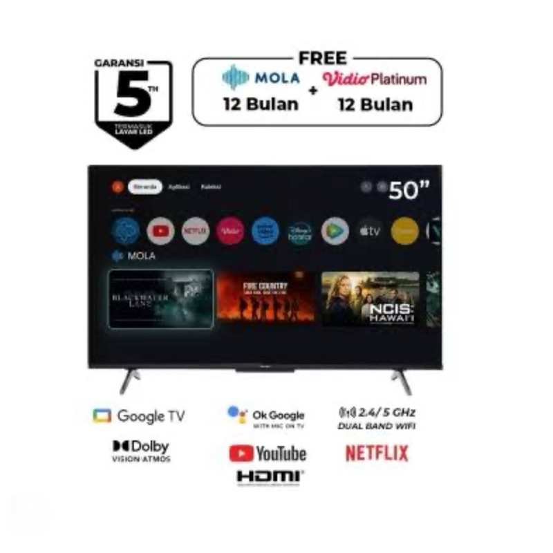 Led Polytron 50 inch Smart Goggle Tv 4k UHD Tv PLD-50UG5959