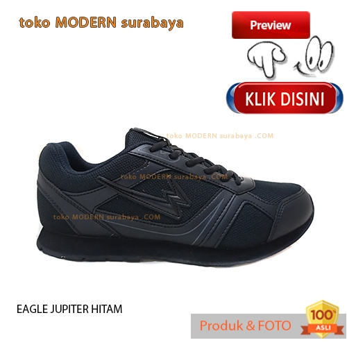 JUMBO Sepatu pria sekolah casual sneakers trendy EAGLE JUPITER HITAM