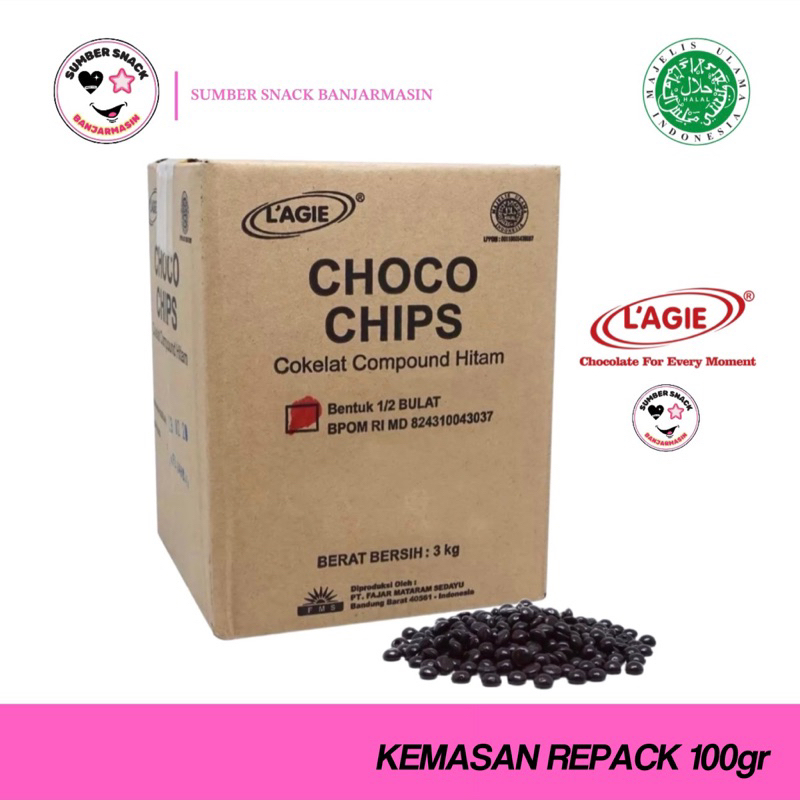 

Lagie Choco Chips 1/2 Bulat (Repack 100g)