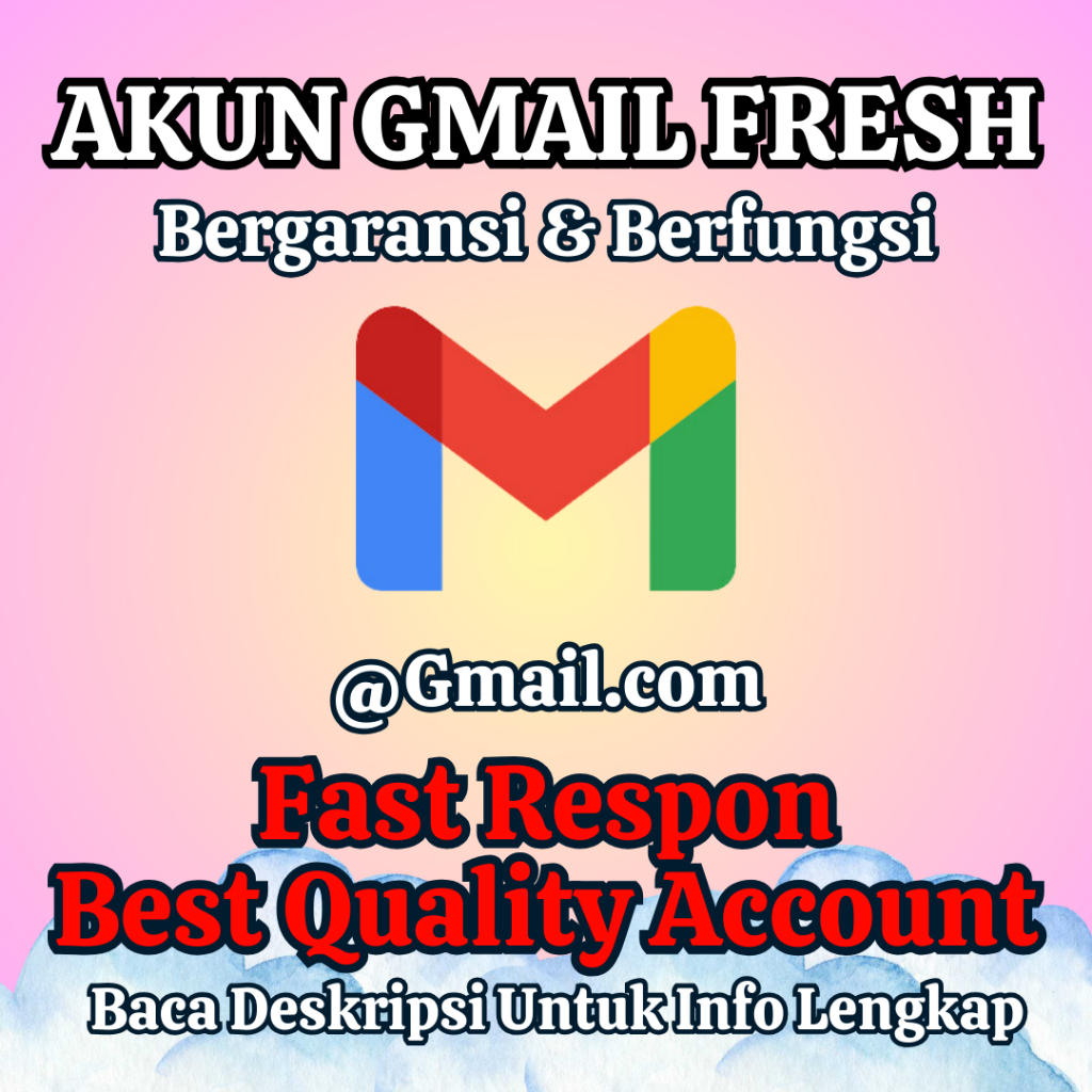 Akun Gmail Fresh @Gmail.com Asli | High Quality & Bergaransi | Termurah