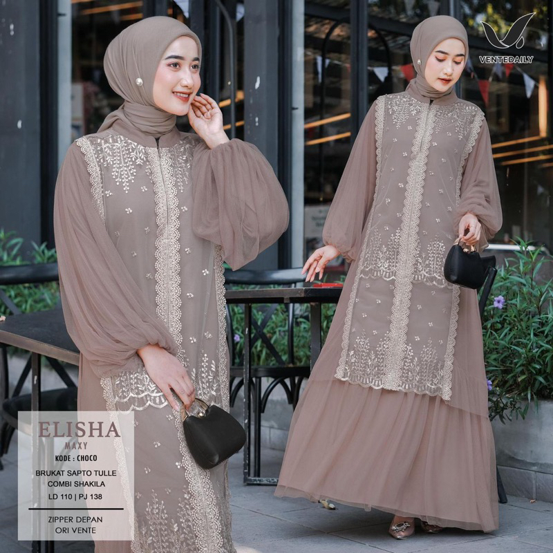 VENTEDAILY MAXY DRESS BROKAT TILE PREMIUM ELISHA