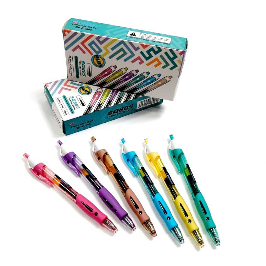 

HARGA GROSIR 1 DUS / 144 PCS Pulpen Gel 0.5mm TEKAN SQ-805 PLUS SQUEEZY