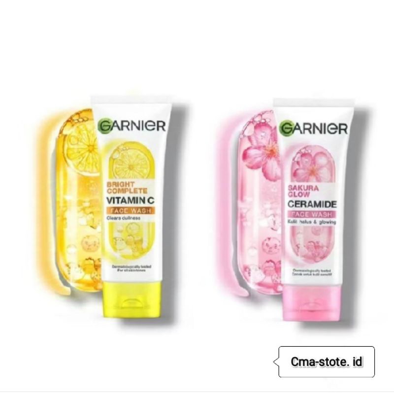 GARNIER FACIAL WASH 100ML//GARNIER FACIAL FOAM 100ML/GARNIER SAKURA GLOW FACIAL WASH 100ML//GARNIER 