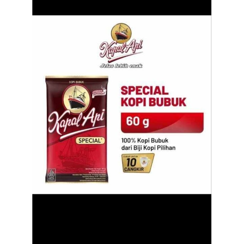 

✨hahahatmart _sby✨KAPAL API SPECIAL 60GR || PAKET ISI 1 RENTENG (10 PCS)