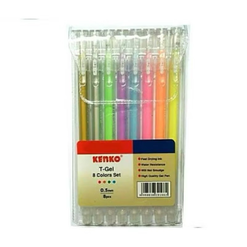 

Pulpen Kenko T-Gel 8 Colors Set, Pulpen Kenko 8 warna