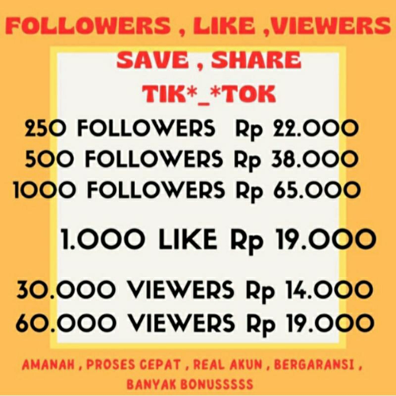 follower  like viewer tik tok