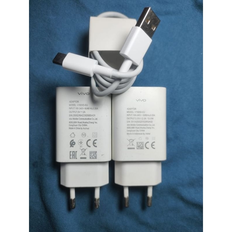 charger original cabutan hp vivo 2A 10W Y30 Y30I dll (KABEL TYPE C)