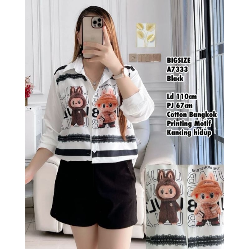 KEMEJA COTTON MOTIF LABUBU BANGKOK A7333 A7329