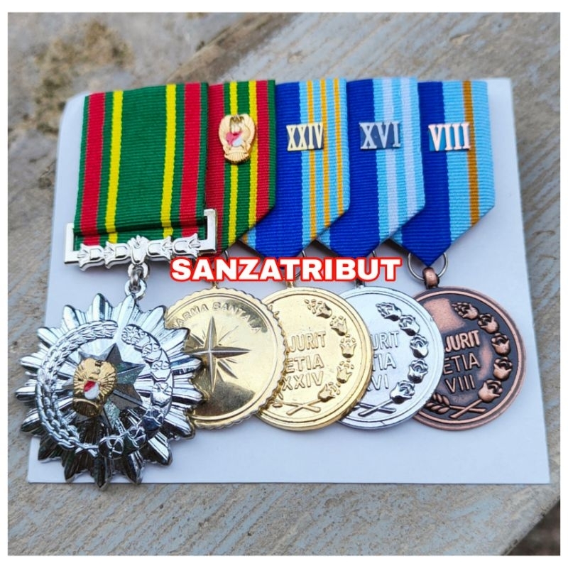 Satya Lencana Mendali PDU Set Tni Ad Nararia Dharma Bantala 8 16 24 Tahun Tanda Jasa Tni