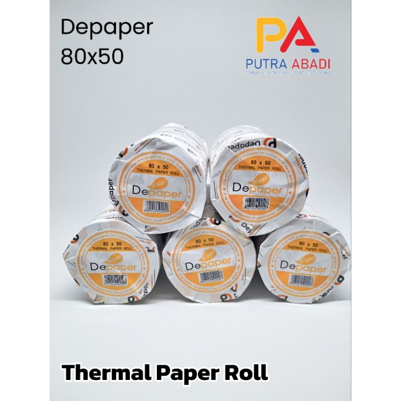

Satu Roll Kertas Kasir Thermal Paper Roll 80X50mm Depaper