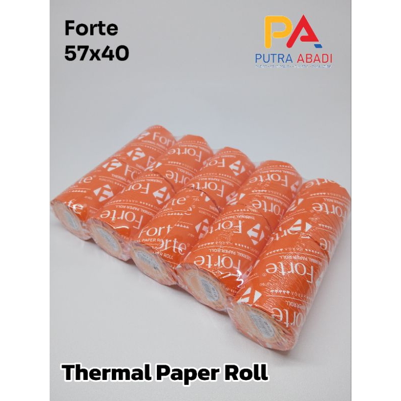 

Sepuluh Roll Kertas Kasir Forte / Thermal Paper Roll 57x40mm Forte 57x47mm