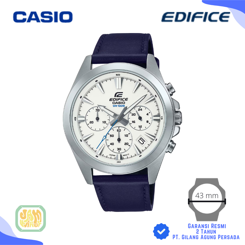 JAM TANGAN PRIA CASIO EDIFICE EFV-630L-7A ORIGINAL - EFV 630L 7AVUDF BIRU PUTIH