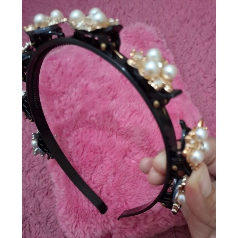 Bando Jepit Crown Mutiara