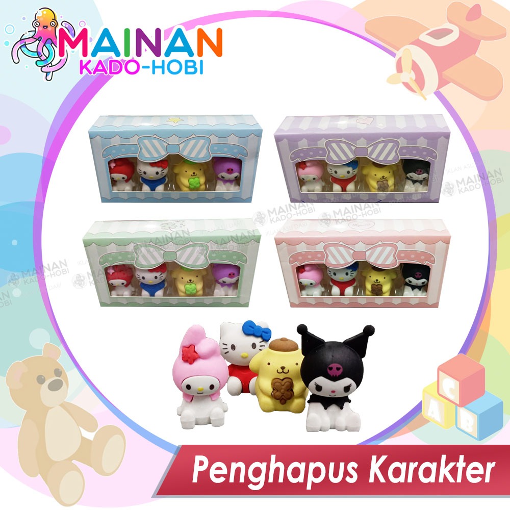 

ALAT TULIS PENGHAPUS KARET PENSIL ERASER KARAKTER UNIK LUCU SANRIO KUROMI HELLO KITTY