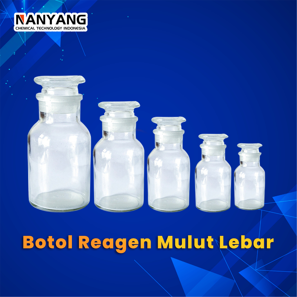 Botol Reagen Kaca Mulut Lebar Alat Lab Kimia 500ml Wide Neck Reagent Bottle - Chemicalduo