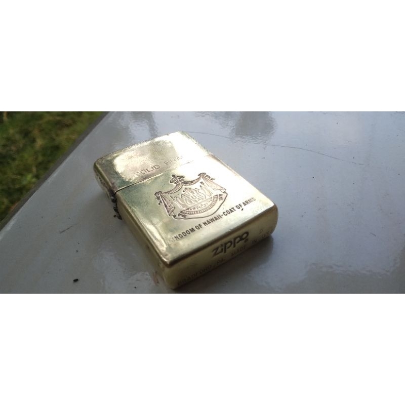 KOREK ZIPPO SOLLID BRASS FLAT BOTTOM JAPAN MARKET TAHUN 1992
