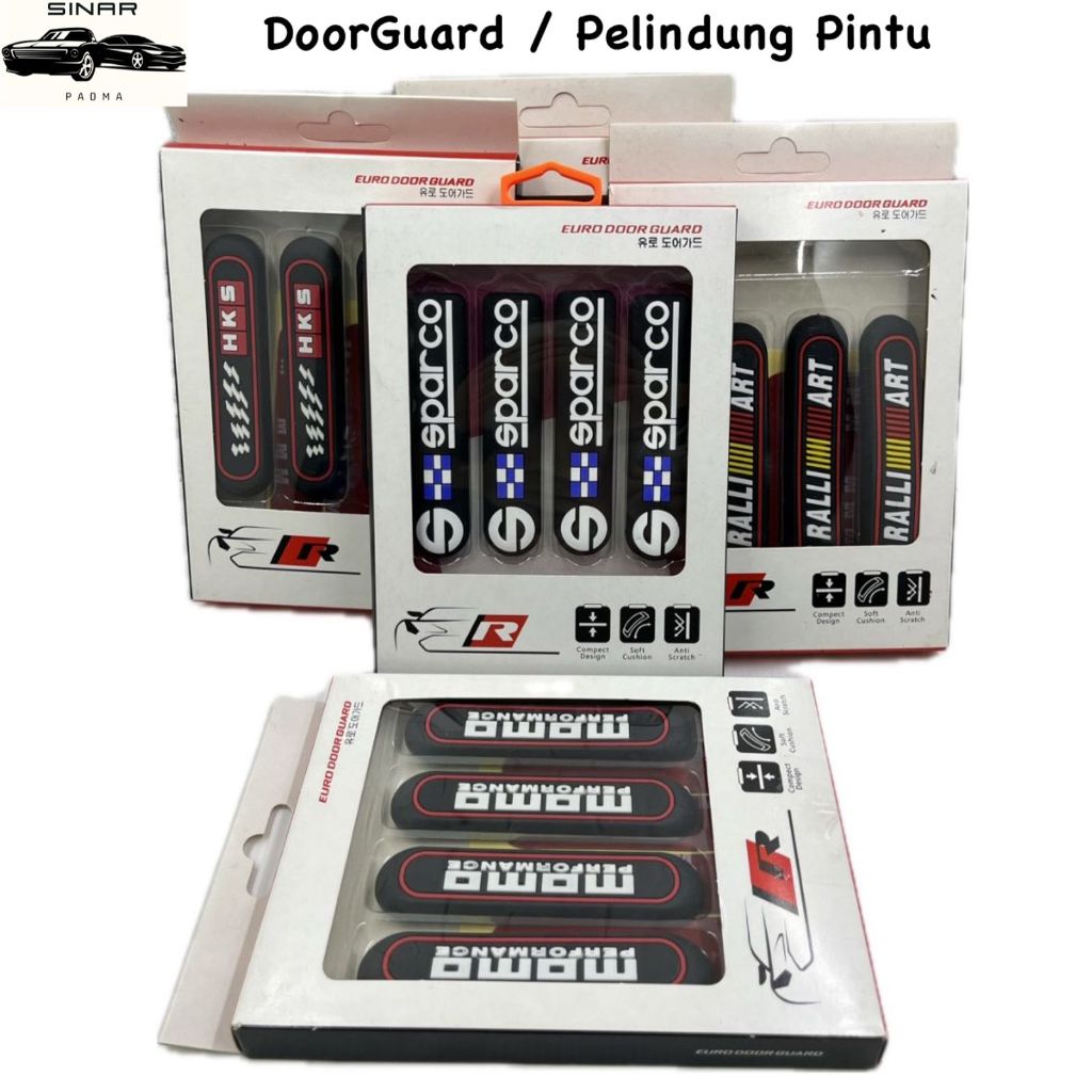 Door Guard / Bumper Guard Mobil / Pelindung Pintu Mobil momo mugen Sparco hks Motif RACING ( 1 Set i