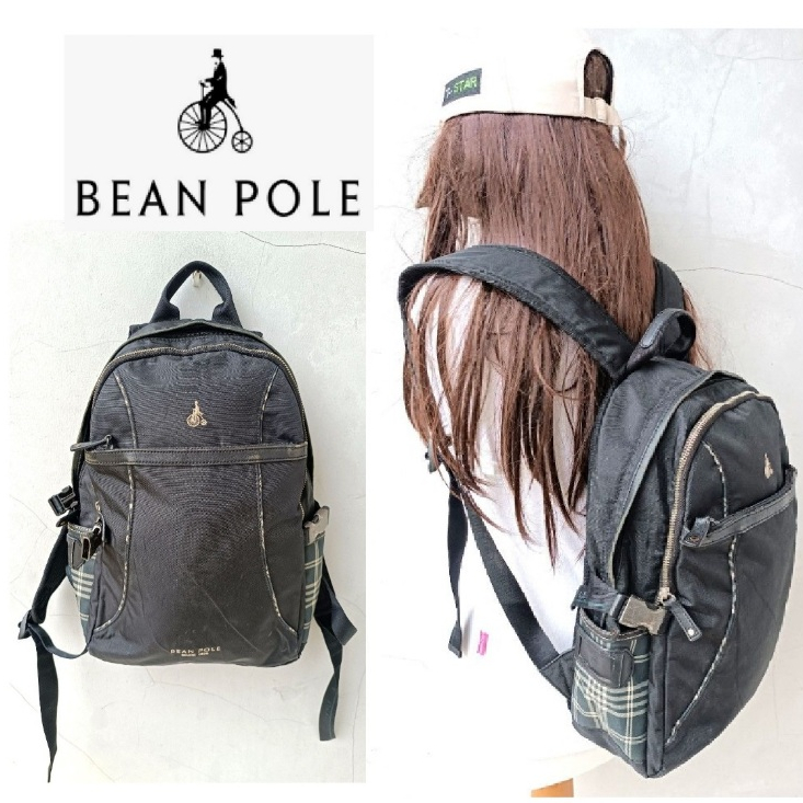 Original Bean Pole Backpack Tas Ransel Mix Nilon Tebal mix Kulit