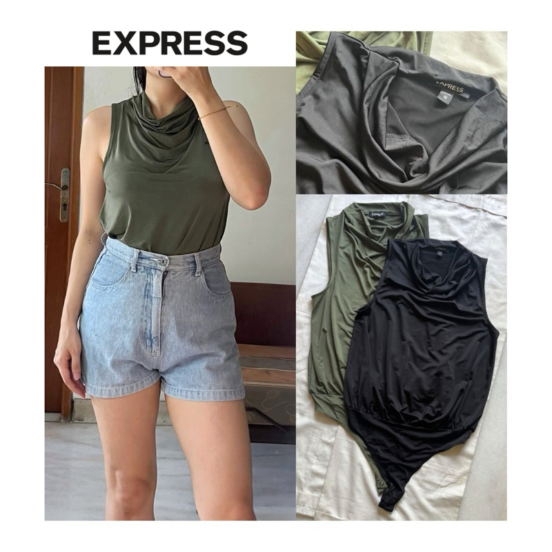 EXPRESS Cowl Neck Sleeveless Bodysuit