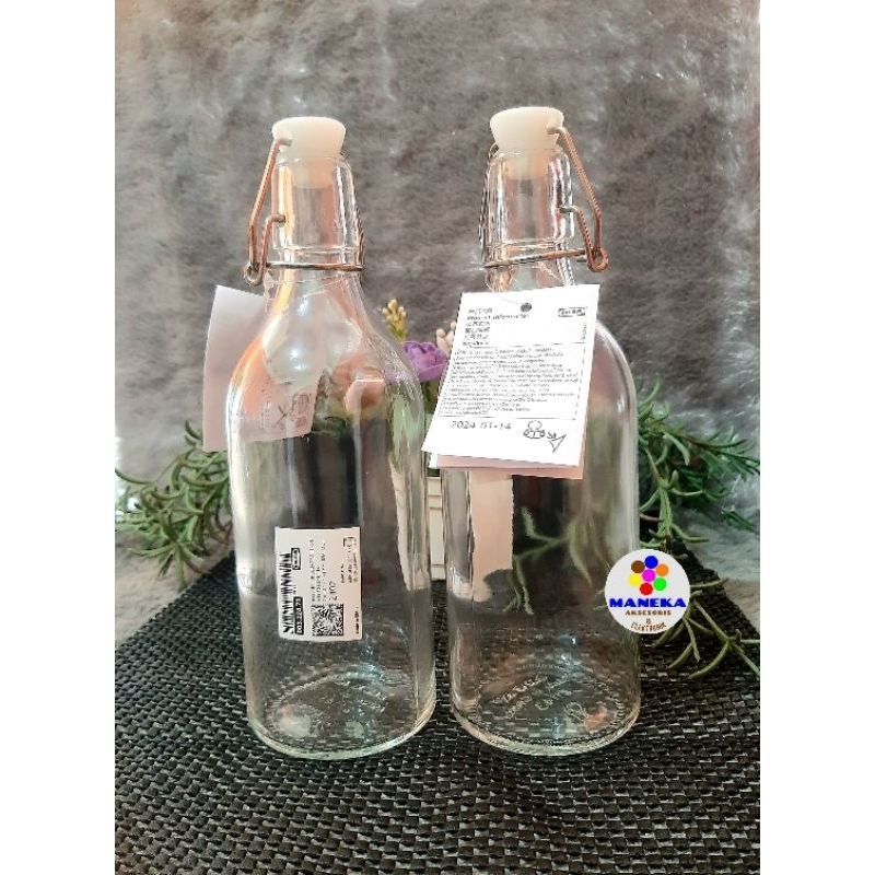 IKEA ORIGINAL KORKEN IKEA BOTOL MINUM BOTOL Susu MINYAK Jus Jamu Ramuan KACA 500 ml Setengah Liter