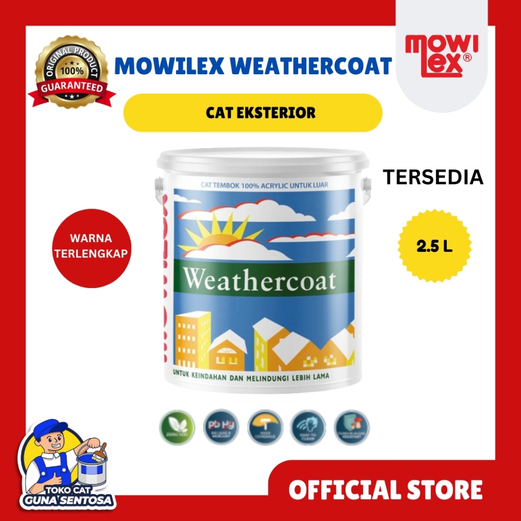 CAT TEMBOK EKSTERIOR MOWILEX WEATHERCOAT 2.5 LITER