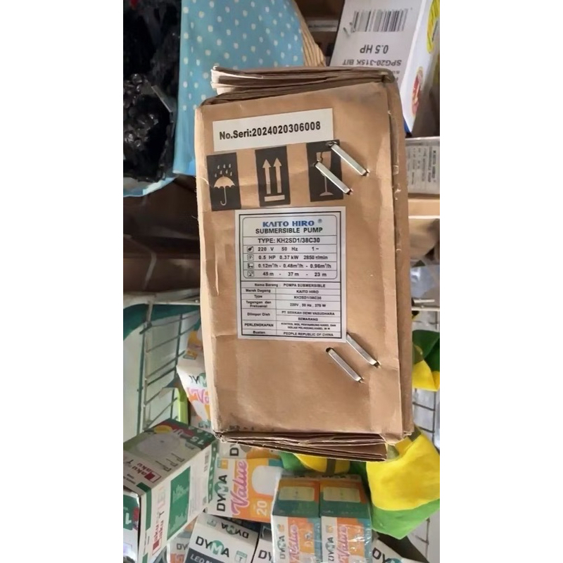 Pompa submersible/ pompa satelit kaito hiro 0,5 hp casing 2 / 2,5”, mesin 1,5 + kabel 30m
