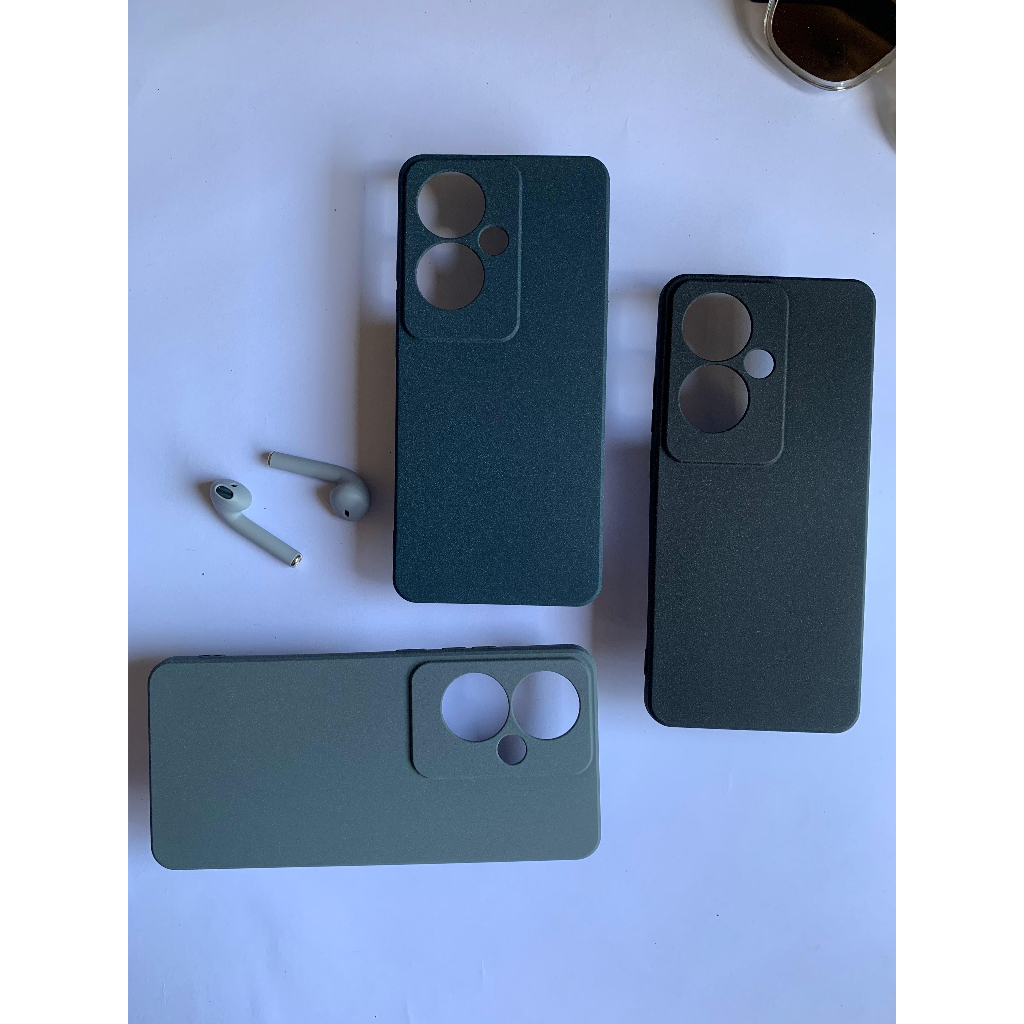 (SANDSTONE) Softcase Oppo Reno 11F 5G | Casing Polos Bertekstur Pasir | Casing Oppo Reno11F 5G Antis