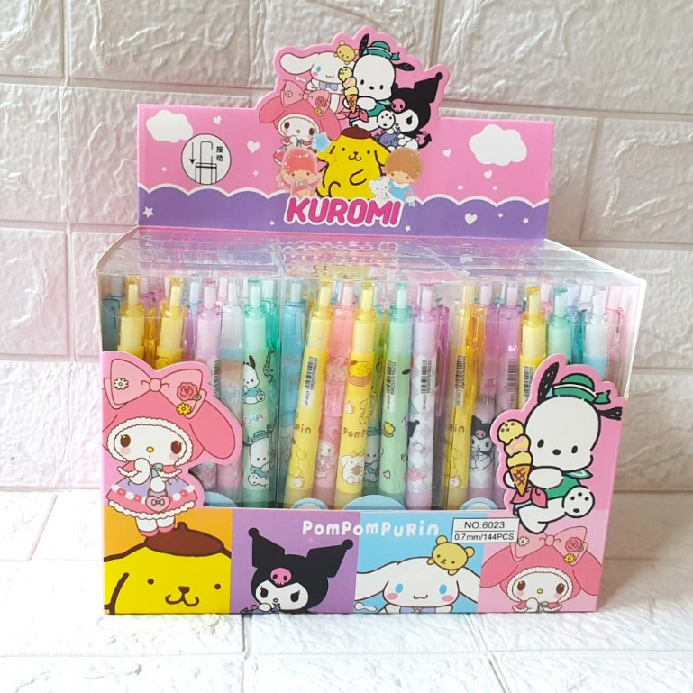

(12 Pcs) Pulpen Gel Mekanik Cetek Karakter Kartun FANCY 0.5 MM