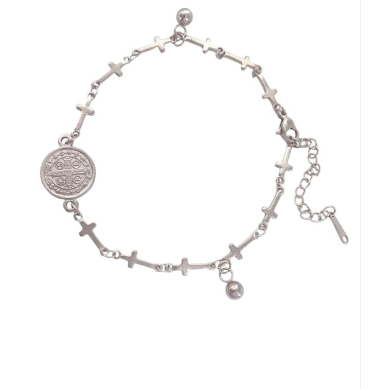 Gelang Salib Benediktus Bulat M3/28 - Gelang Salib - Gelang Jurai Salib - Gelang Benediktus - Gelang