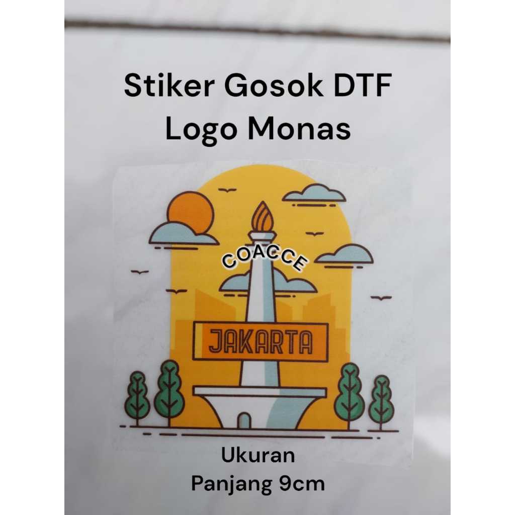 

Stiker Gosok DTF Logo Monas Jakarta Ukuran 9X12cm