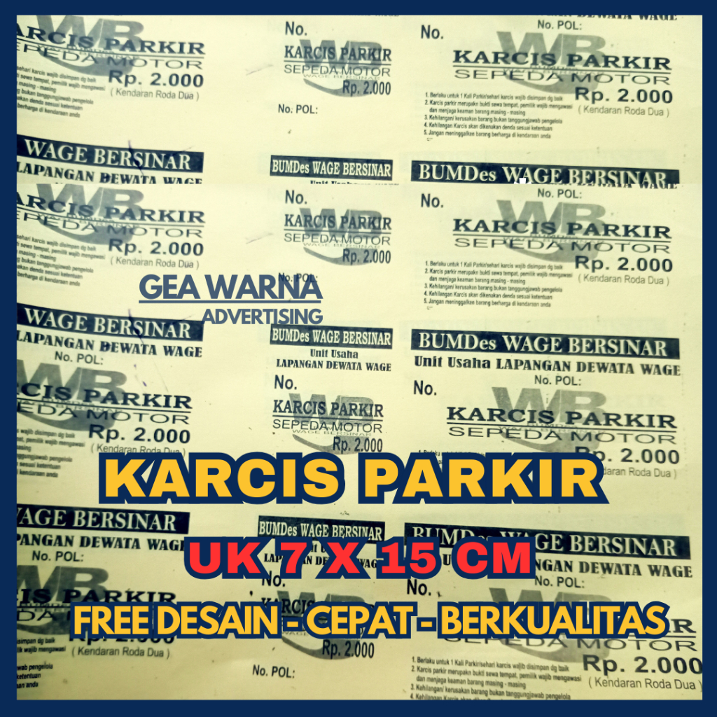 

Karcis Parkir CUSTOM