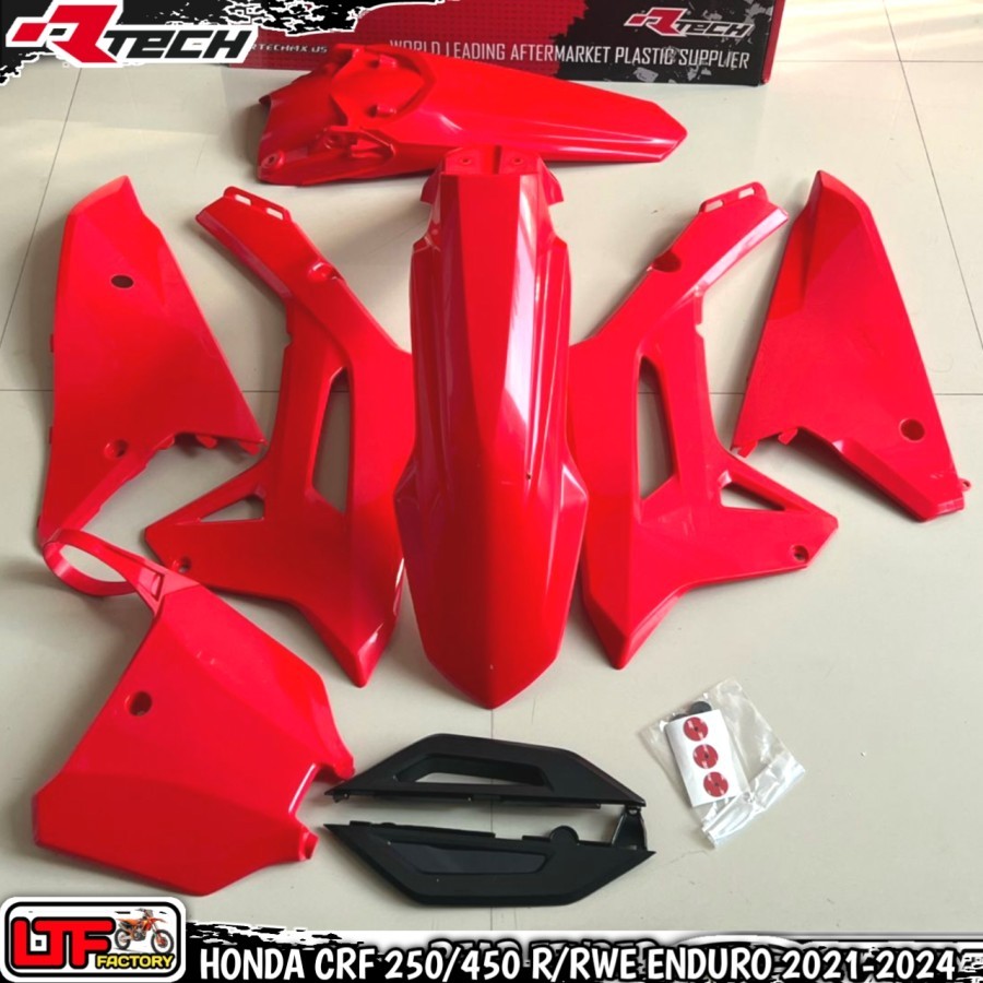 HONDA CR - CRF 250 300 450 F R RX RWE ENDURO 2021 2022 2023 2024 - RACETECH COMPLETE PLASTIK KIT - C