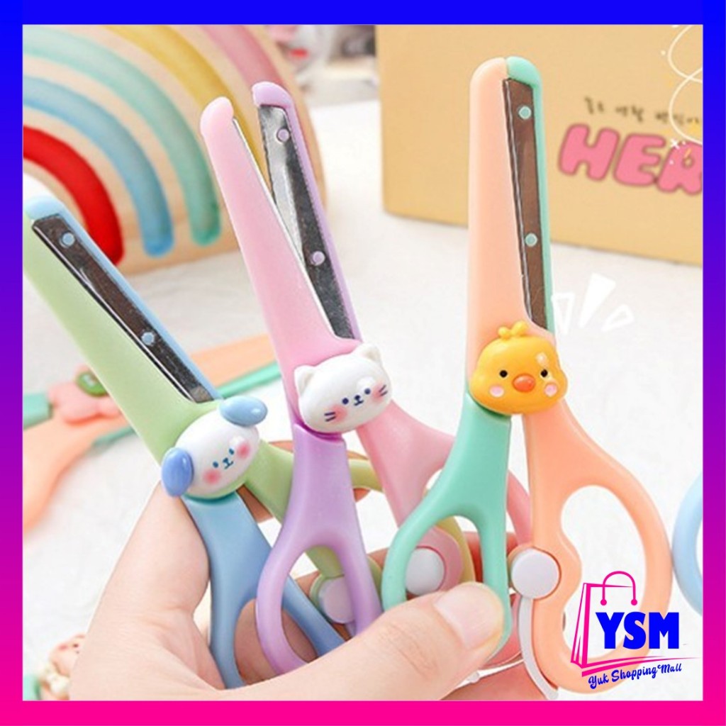 

YSM Gunting Portabel Mini Scissors Gunting Lucu Alat Tulis Anak Sekolah Kartun Diy Motif Karakter Hewan Lucu