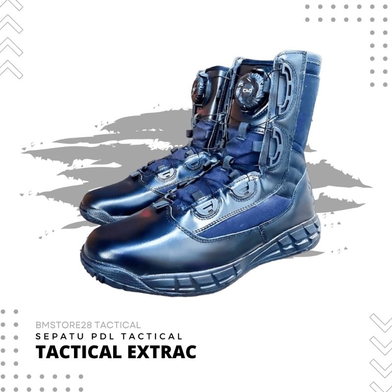 SEPATU PDL MODEL EXTRACT POLOS TALI PUTAR BOA KULIT ASLI