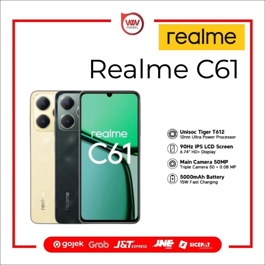 Hp Realme C61 Ram 8GB Internal 128GB Garansi Resmi