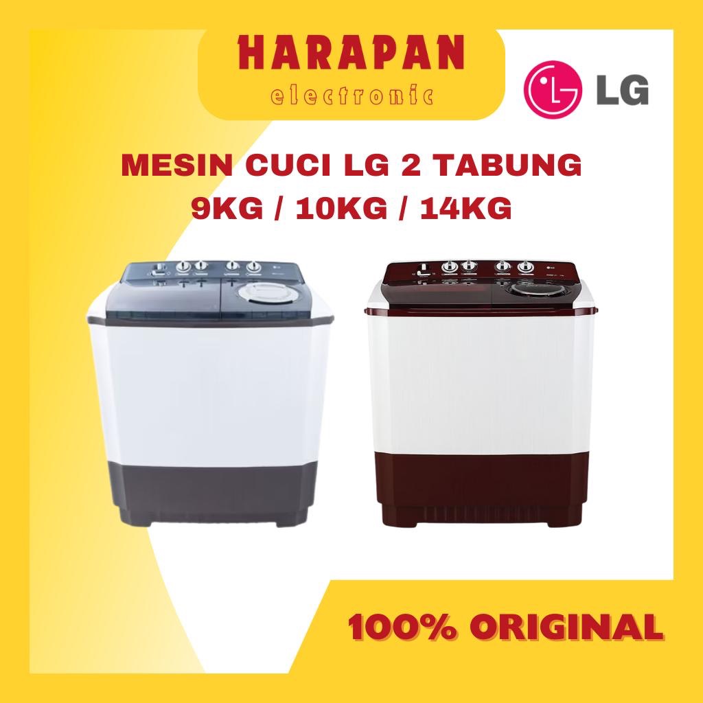 MESIN CUCI 2 TABUNG LG 9KG P9050R / 10KG P1000RT / 14KG P1400R / TWIN TUB WIND JET DRY / GARANSI RES