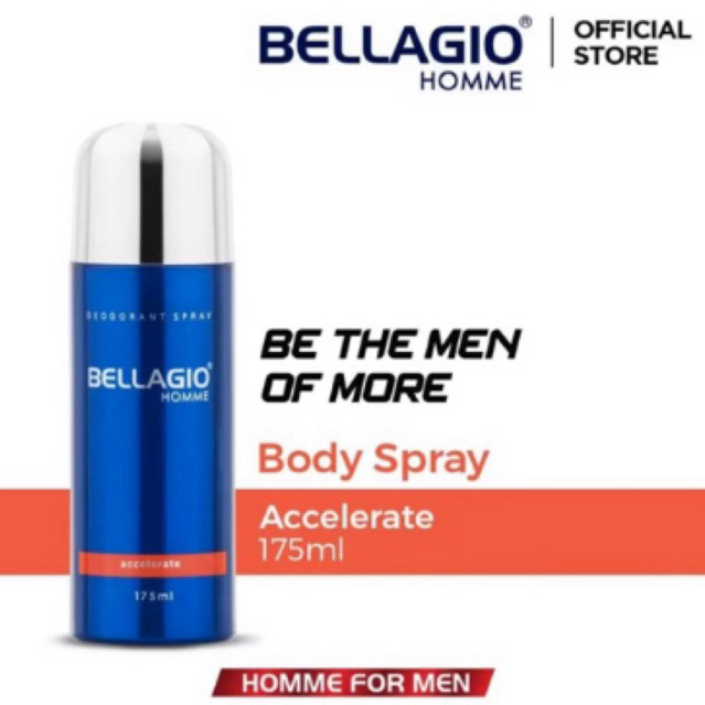 BELLAGIO HOMME DEODORANT SPRAY ACCELERATE IORANGE BODY SPRAY PARFUME PRIA 175 ml