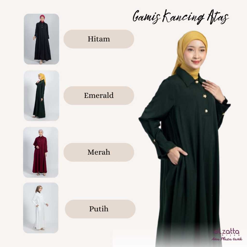 (ORIGINAL) Gamis Elzatta gamis KANCING ATAS terbaru 2024