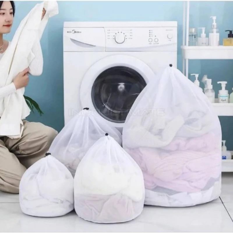 Laundry Bag Serut Jaring Baju Kotor Serut Kantong Mesin Cuci Pakaian