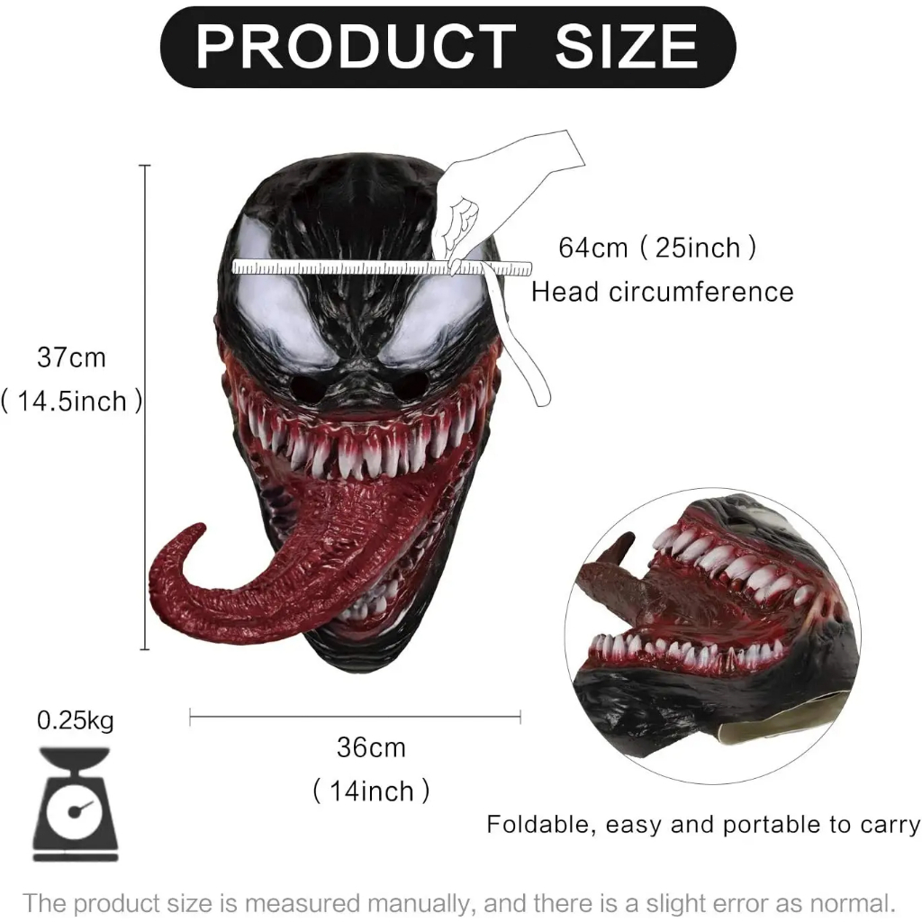 Lyn Mainan Action Figure Venom Marvel Topeng Full Face Deadpool Masker Wajah Kostum Deadpool Kostum