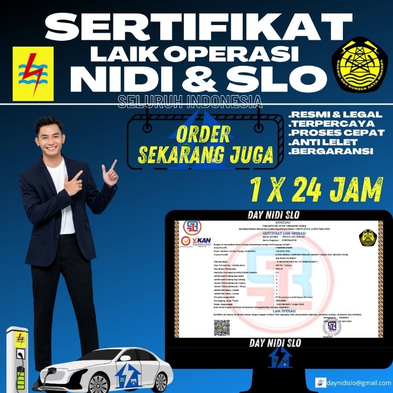 NIDI SLO LISTRIK PLN SELURUH INDONESIA SLO NIDI LISTRIK PAKET LENGKAP