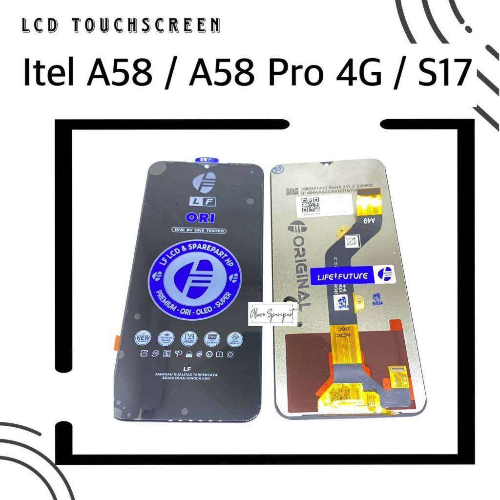 LCD TOUCHSCREEN ITEL A58 / A58 PRO 4G / S17 A661L A661W S661W X6511G FULLSET