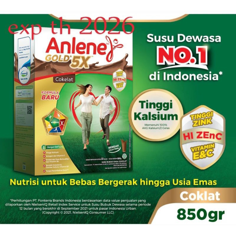

susu bubuk ANLENE gold 5x rasa original, vanila dan coklat 640 dan 885g